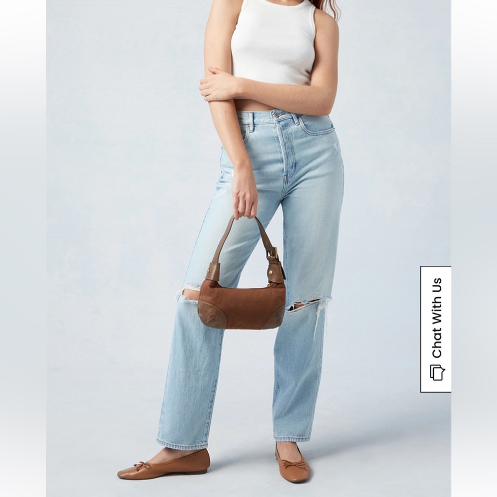 NWT PacSun Eco Light Blue Distressed Dad Jeans Medium Indigo Sz 23
